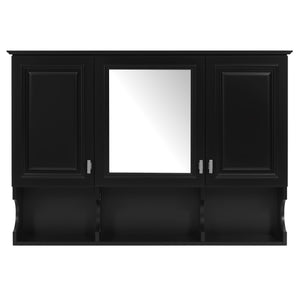 English Elm 3-in-1 Wall Mounted Bathroom Medicine Cabinet with Soft Close Mirror and Towel Bar Black N710P358620B