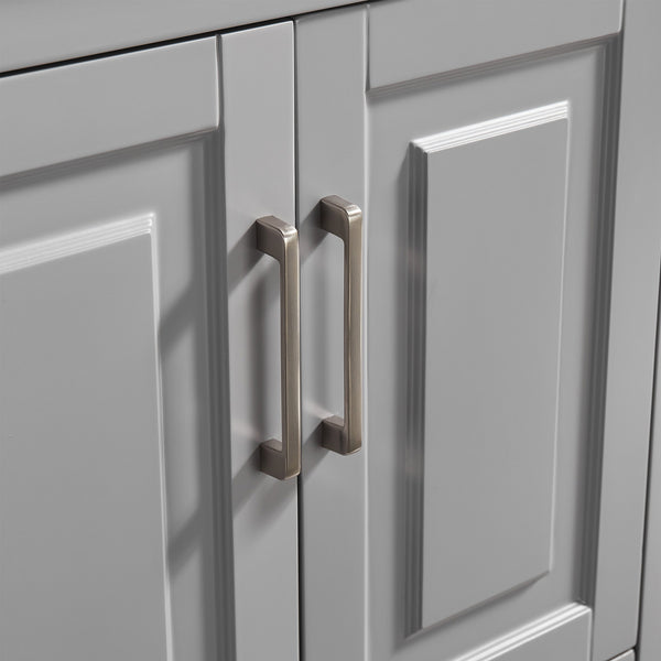 English Elm Fully 60'' Freestanding Double Bathroom Vanity with Solid Wood Base and Carrara Engineered Marble Top Gray W1826P382805