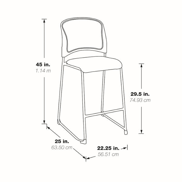 OSP Home Furnishings Tall Stackable Upholstered Guest Chair for Training Rooms and Flexible Workspace Seating 88627C2-30