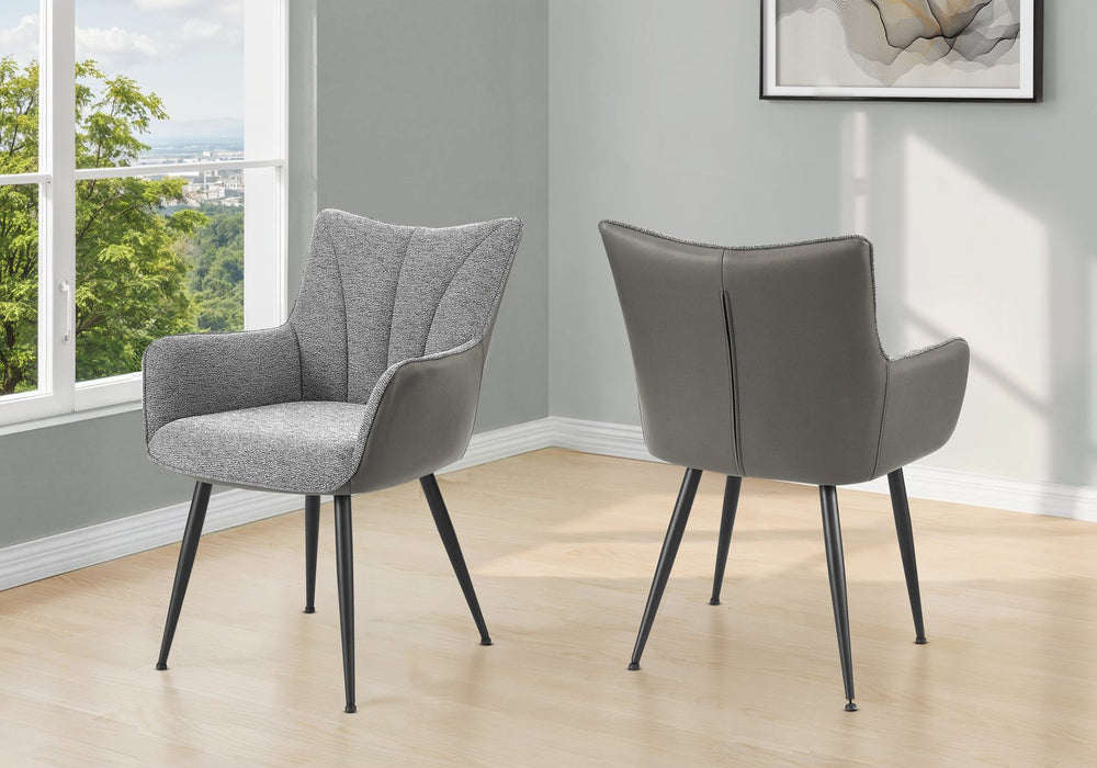 English Elm Dining Chair Set of 2 Channel Tufted Two Tone Upholstered Seats for Modern Kitchens B2710P461766