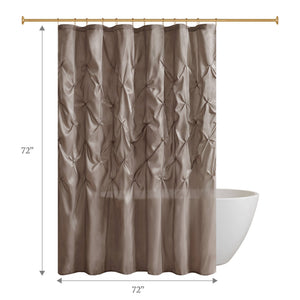 JLA Home Madison Park - Tufted Laurel Semi-Sheer Shower Curtain with Textured Tufting, Lightweight Polyester, Machine Washable Taupe MP70-438