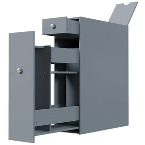 English Elm HOMCOM Slim Bathroom Storage Cabinet Narrow Freestanding Organizer with Drawers & Hidden Compartments Grey W2225P200614