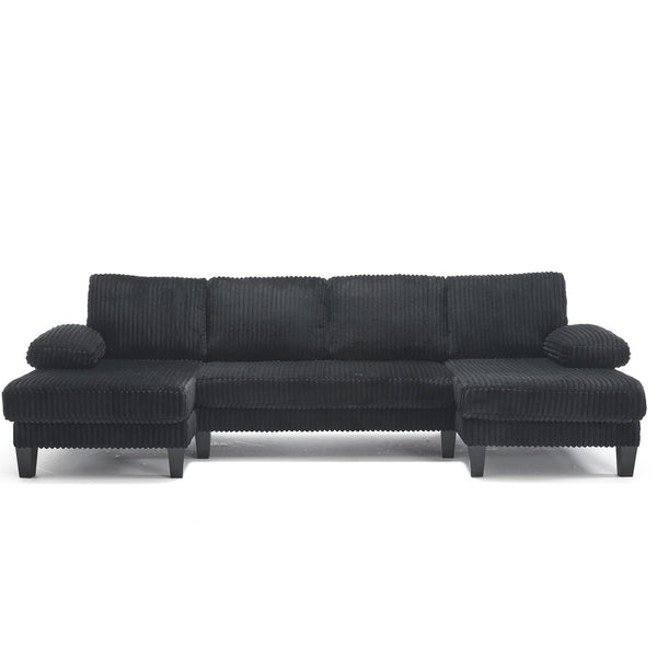 English Elm Modern U-Shaped 4-Seat Sofa With Double Chaise - Luxurious Velvet, Spacious Comfort & Style W2705S00017-GIGA