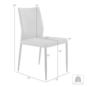 English Elm Kash Faux Leather Dining Chairs with Black Metal Legs for Modern Rooms Set of 2 B2736P464832