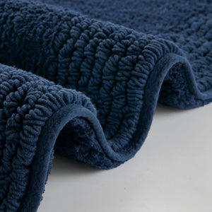 English Elm 1 Heavyweight Cotton Tufted Bath Rug Reversible Spa Grade Absorbent Floor Mat Navy B035P319557
