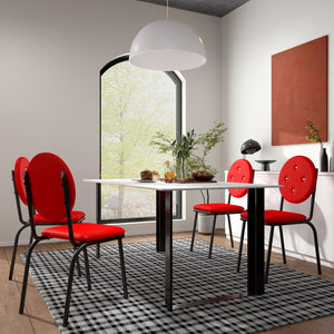 English Elm 4-piece Faux Leather Counter Stools Waterproof Upholstered Metal Frame Kitchen Set D665099244