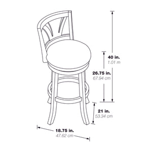 OSP Home Furnishings Miller Counter Stool Cream/Medium Oak