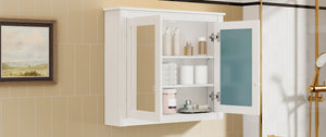 English Elm 36'' Wall Mounted Medicine Cabinet with Dual Mirrors Soft Close Doors Bathroom Storage White N710P371186K