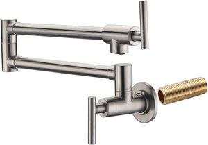 English Elm Pot Filler Wall Mount Brass Faucet with Swing Arm and Matte Black Finish for Kitchen T3177P277527
