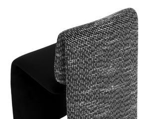 Sunpan DUNNINGTON Dining Chair - Modern Elegance with Textured Upholstery and Sleek Metal Support Design Black 112874