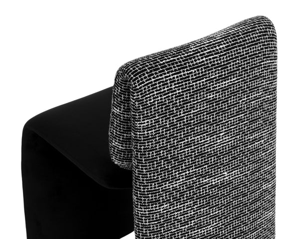 Sunpan DUNNINGTON Dining Chair - Modern Elegance with Textured Upholstery and Sleek Metal Support Design Black 112874