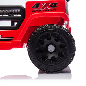English Elm 24v Kids Ride on Car with Parental Remote Four Wheel Suspension Led Lights Bluetooth Red W1578P235082