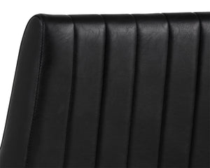 Sunpan Halden Dining Chair Set of 2 – Urban Style with Bold Stitching and Rustic Bronze Steel Frame Vintage Black