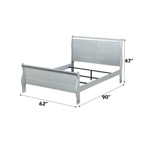 English Elm Louis Philippe Platinum Finish 2-Piece Bedroom Set: Elegant Queen Sleigh Bed & Nightstand Combo B2726S00174