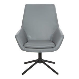 OSP Home Furnishings Modern Scoop Office Chair Faux Leather Padded Swivel Seat for Home or Conference Room FL80228B-U42