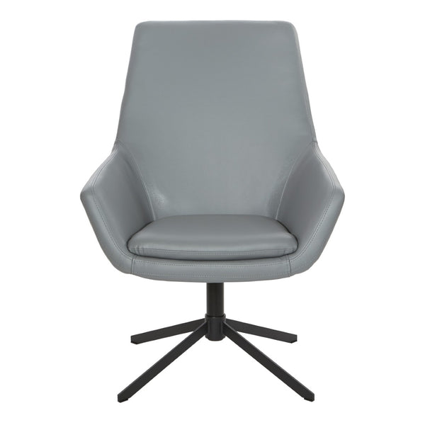 OSP Home Furnishings Modern Scoop Office Chair Faux Leather Padded Swivel Seat for Home or Conference Room FL80228B-U42
