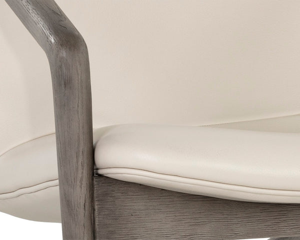 Sunpan CINELLI Lounge Chair - Mid-Century Inspired Design with Solid Oak Frame for Cozy Comfort and Style Cream 110537