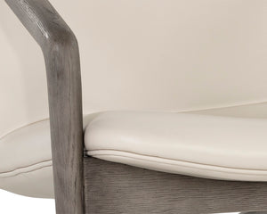 Sunpan Cinelli Lounge Chair - Handcrafted Artisan Design with Unique Character and Timeless Elegance Ash Grey, Astoria Cream Leather