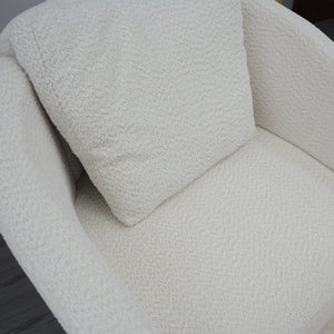 English Elm Modern 360 Degree Swivel Sofa Chair - Beige Velvet Accent, High-Back, Solid Wood Frame, 350lb Capacity W1183P254690