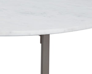 Sunpan Kiara Coffee Table - Elegant White Marble Top with Gunmetal Base, Modern Minimalist Design for Your Home Round - 38W x 38D x 17H