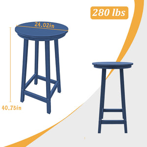 English Elm Patio Square Bar Table Weather Resistant Hips Wood Grain Finish for Deck or Pool T3609P482830