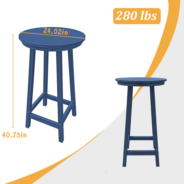 English Elm Patio Square Bar Table Weather Resistant Hips Wood Grain Finish for Deck or Pool T3609P482830