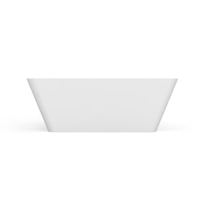 English Elm 67 Inch Stone Resin Freestanding Soaking Tub Matte White Spa Bath for Bathroom W1613P358116