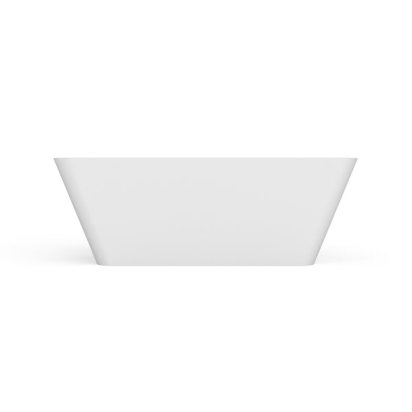 English Elm 67 Inch Stone Resin Freestanding Soaking Tub Matte White Spa Bath for Bathroom W1613P358116