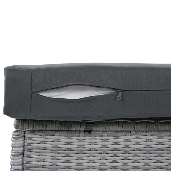 English Elm Outdoor Furniture Set: Modern Rattan Patio Set With Adjustable Recliners, Glass Tables & Ottomans N719Z000120E-GIGA