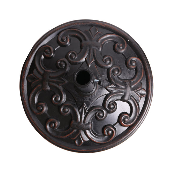 English Elm Christopher Knight Home® - GOBI Resin Umbrella Base Bronze Finish – Weather-Resistant Patio Poolside Holder, Fits 38–48mm Pole N775P256429B