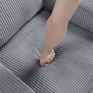 English Elm Modern Parsons Push Back Recliner Chair in Soft Corduroy Fabric — Sleek Comfortable Living Room Lounger with Solid Wood Frame and Easy Recline Mechanism Dark Gray 30 L x 27 W x 21.5 H B011P395855