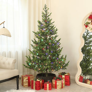 English Elm Homcom 6Ft Prelit Cedar Christmas Tree With Dual-Color Leds, Easy Assembly & 1933 Tips For Festive Cheer W2225P249693