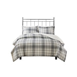 Woolrich Bernston Lodge/Cabin Faux Wool to Faux Fur Down Alternative Comforter Set WR9201030822-05 Gray Plaid