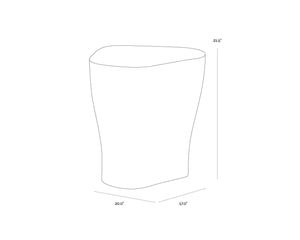 Sunpan DALI Large Marble-Look End Table - Grey Curvy Design for Modern Living Spaces, Easy Care & Versatile 107468