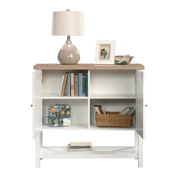 English Elm Storage Cabinet: Sleek White Finish With Adjustable Shelves For Versatile Home Organization Solutions B356P402816-GIGA