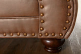 English Elm Leinster Faux Leather Sofa With Antique Bronze Nailheads