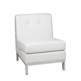 OSP Home Furnishings Wall Street Armless Chair White