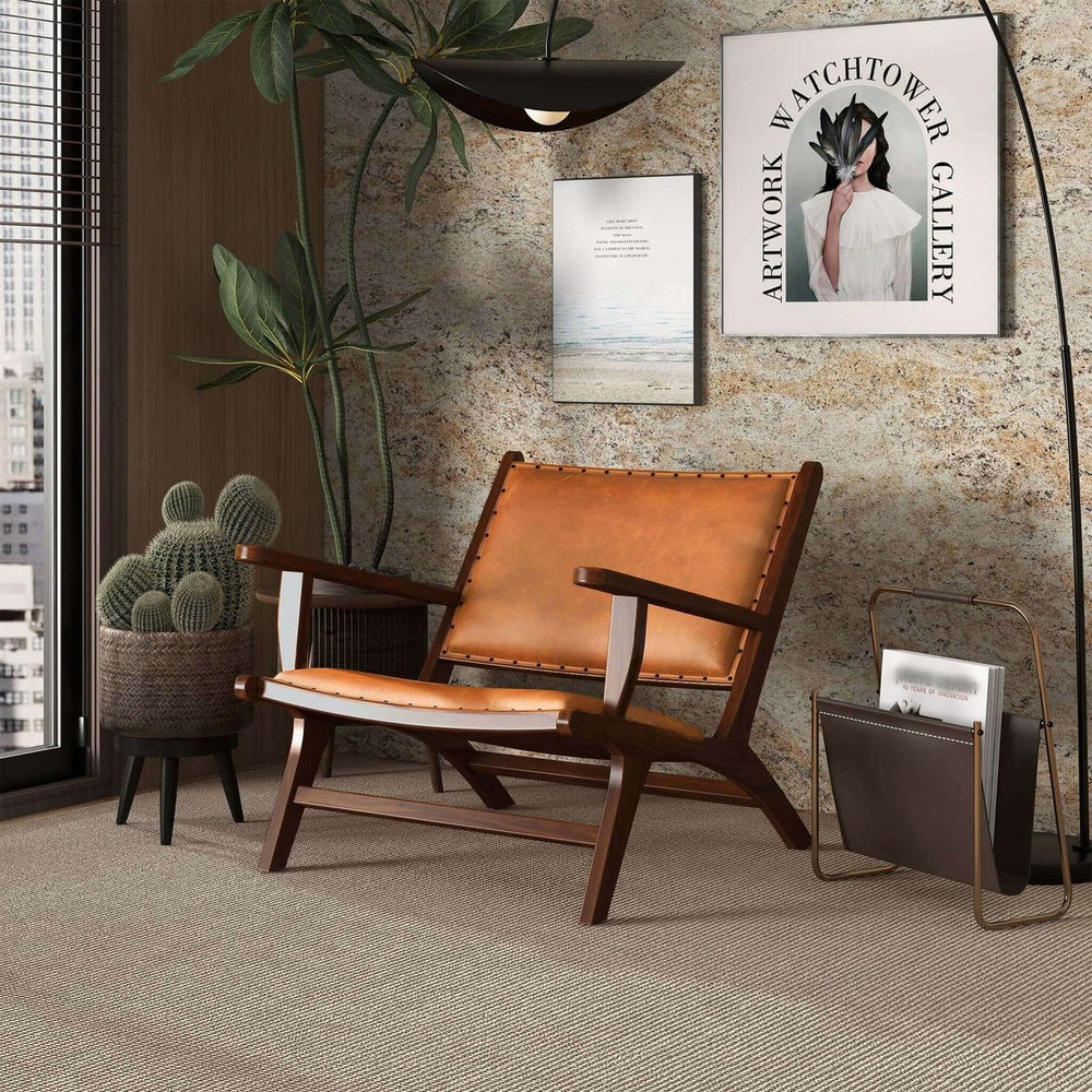 English Elm Daniel Genuine Leather Accent Chair Tapered Walnut Legs Mid-century Modern Lounge B183P231841