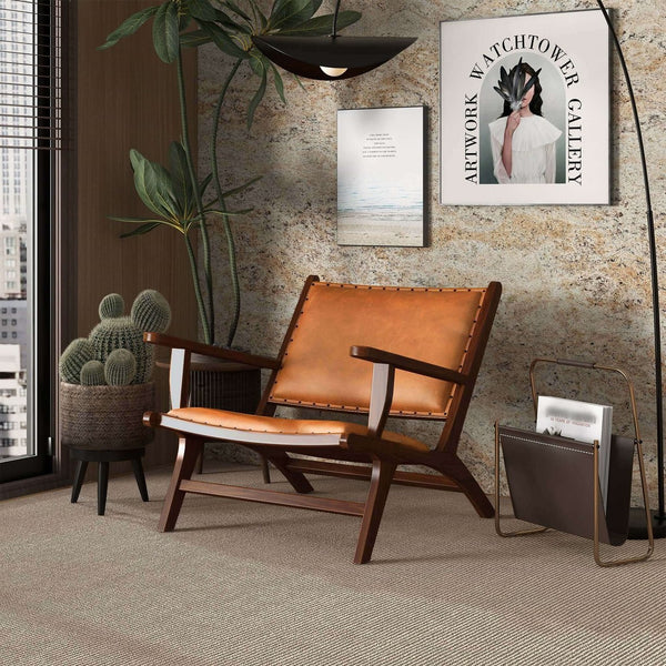 English Elm Daniel Genuine Leather Accent Chair Tapered Walnut Legs Mid-century Modern Lounge B183P231841