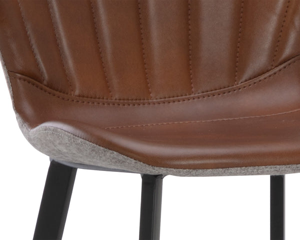 Sunpan ARABELLA Chic Compact Barstool - Bravo Cognac & November Grey, Modern Design for Stylish Spaces 109539