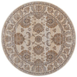 Feizy Rugs Celene Viscose/Polyester Machine Made Classic Rug Tan/Ivory/Brown 7'-9" x 7'-9" Round