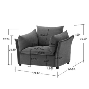English Elm Modern Chenille Oversized Armchair - Plush Accent Chair For Living Room, Bedroom, Or Study Comfort W2997P236309