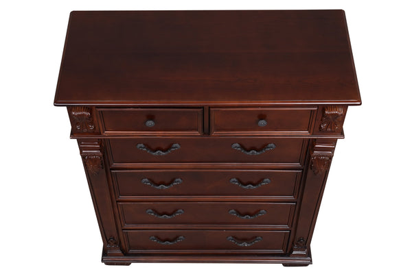 English Elm Lyndon 9-Drawer Dresser with Felt-Lined Top Drawers, Smooth Ball-Bearing Slides, Durable Wood Finish Cherry 46 L x 22 W x 54 H B078P301019