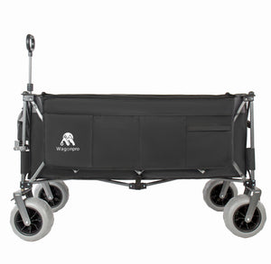English Elm 52-inch Heavy Duty Folding Utility Wagon 560lb Capacity All Terrain Collapsible Cart Black+ Gray W2932P417661