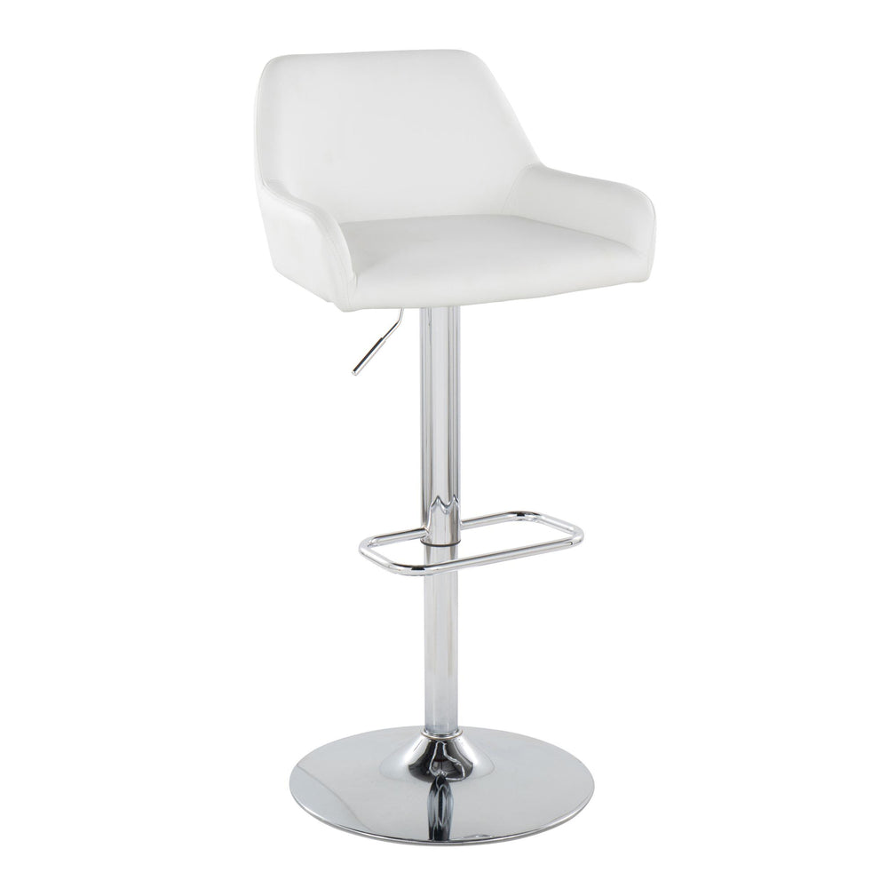 English Elm Contemporary Swivel Barstools with Chrome Base and Faux Leather Seats Set of 2 B202S00820