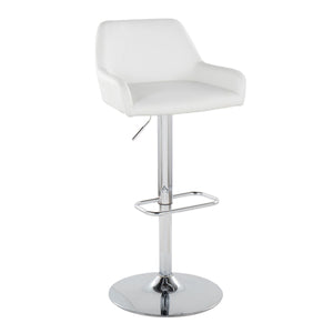 English Elm Contemporary Swivel Barstools with Chrome Base and Faux Leather Seats Set of 2 B202S00820