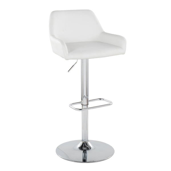 English Elm Contemporary Swivel Barstools with Chrome Base and Faux Leather Seats Set of 2 B202S00820