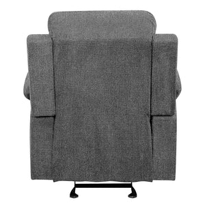 English Elm Grey Pillow Top Arms Glider Recliner with Pocket Coil Support, Plush Armrests & Tailored Modern Style B062P184511