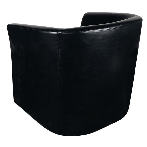 English Elm Swivel Barrel Club Chair Upholstered 360 Degree Base for Living Room Reading Nook Black 57685.00