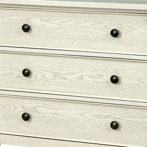JLA Home Madison Park Signature - Large Dresser with Six Smooth-Glide Drawers, Velvet-Lined Boxes, Solid Spindle Legs, Metal Knobs, Anti-Tip Safety and 70" Width for Versatile Home Storage Antique Cream MPS137-0324